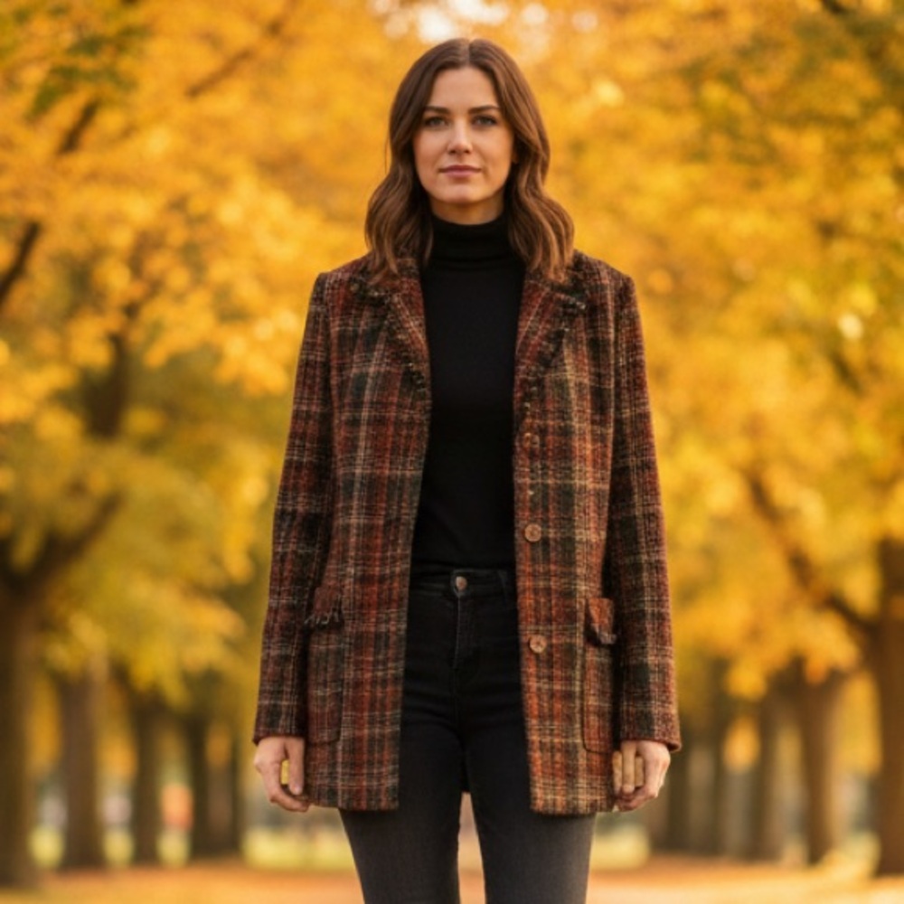 NEW! Sag Harbor Plaid Women's Jacket Size 10